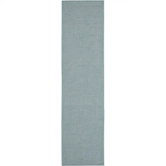 8' Aqua Power Loom Runner Rug Photo 3