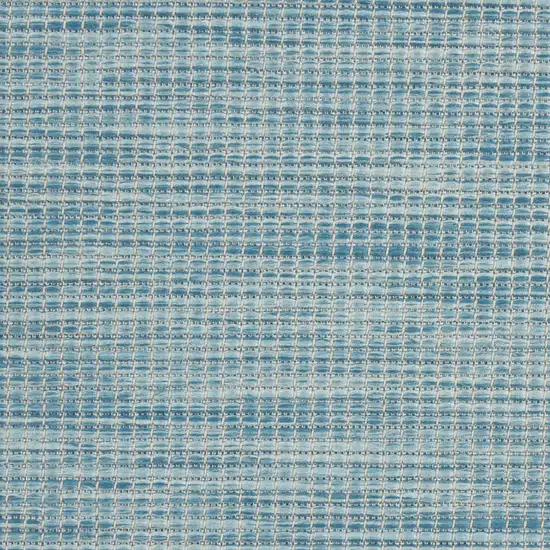 8' Aqua Power Loom Runner Rug Photo 8