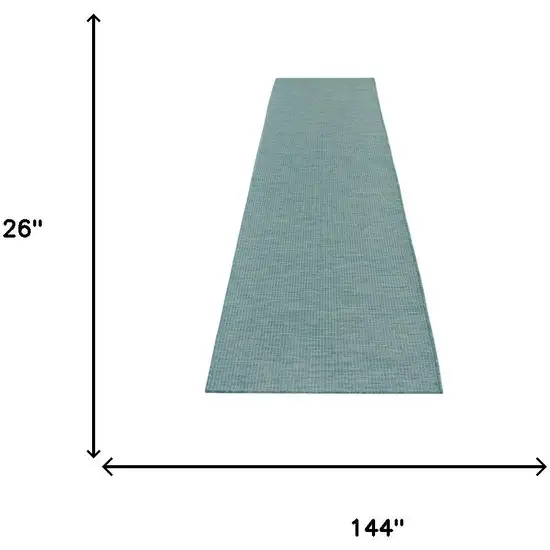 12' Aqua Power Loom Runner Rug Photo 3