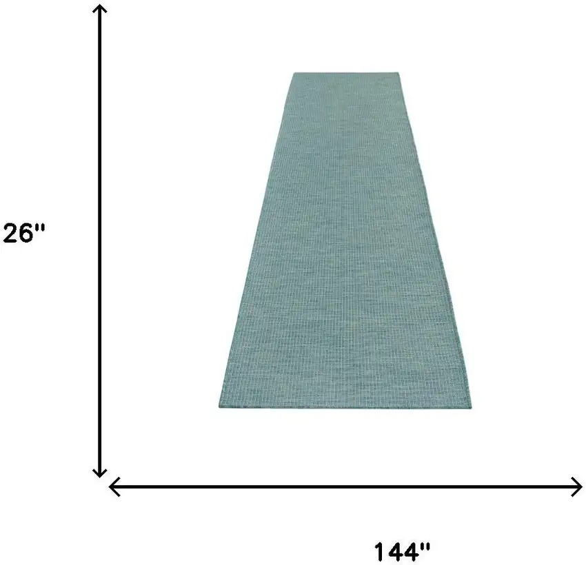 12' Aqua Power Loom Runner Rug Photo 3