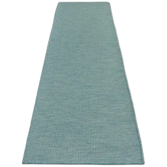 12' Aqua Power Loom Runner Rug Photo 1
