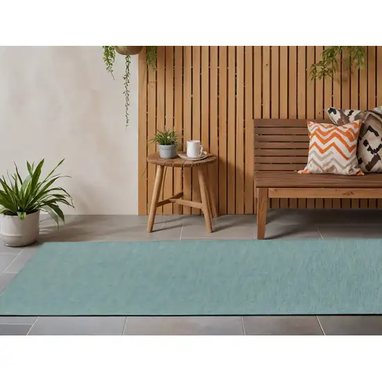 12' Aqua Power Loom Runner Rug Photo 1