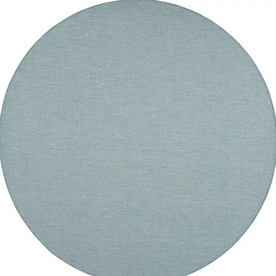 8' Aqua Round Power Loom Area Rug Photo 4