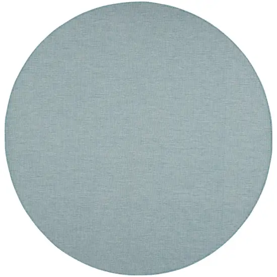 8' Aqua Round Power Loom Area Rug Photo 3