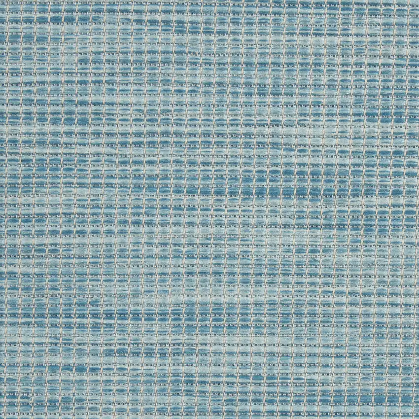 8' Aqua Round Power Loom Area Rug Photo 9