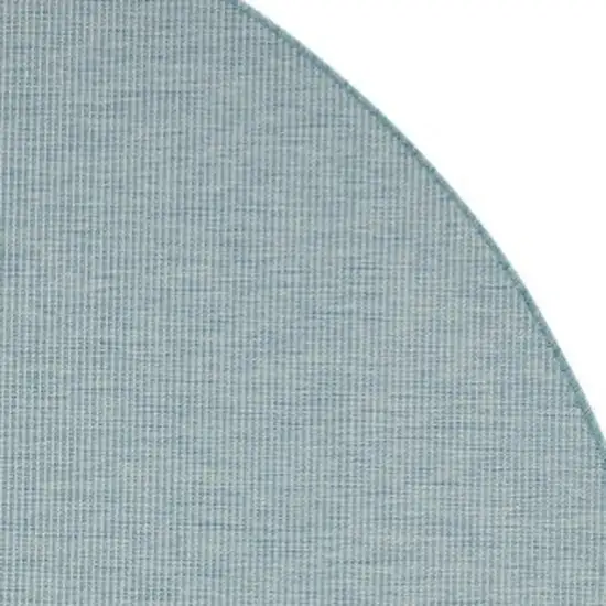 8' Aqua Round Power Loom Area Rug Photo 4