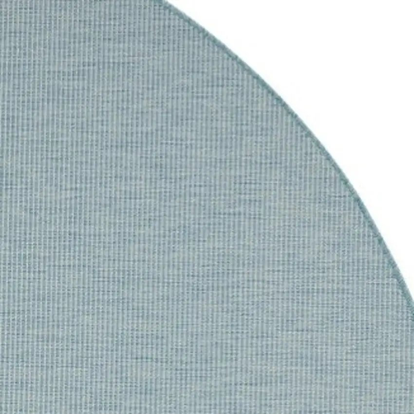 8' Aqua Round Power Loom Area Rug Photo 4