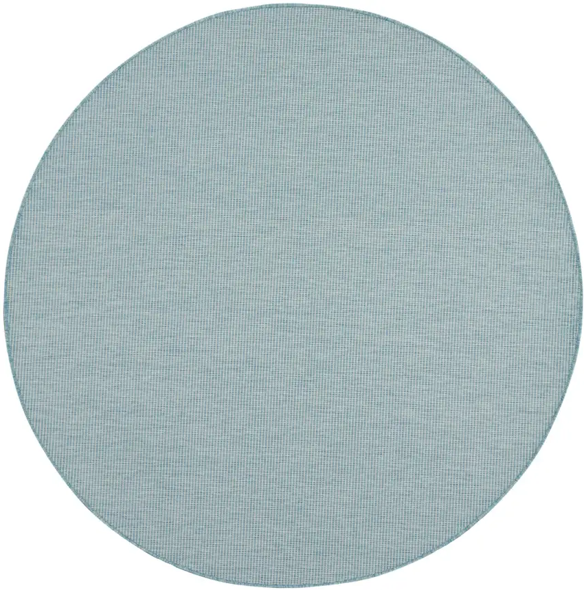 6' Aqua Round Power Loom Area Rug Photo 3