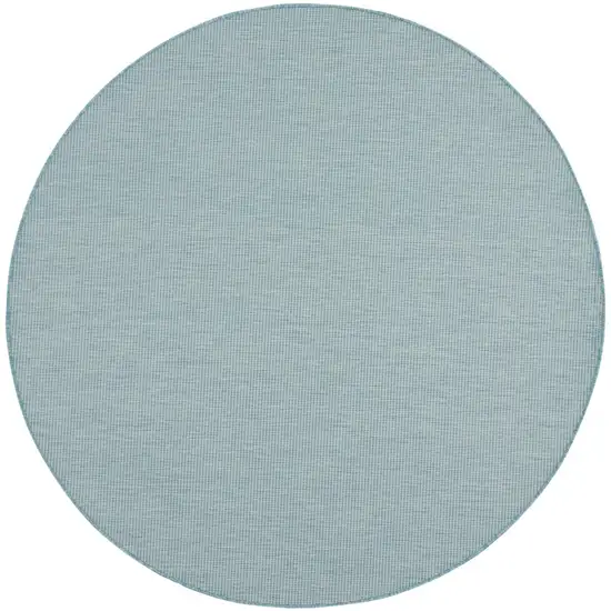 6' Aqua Round Power Loom Area Rug Photo 1