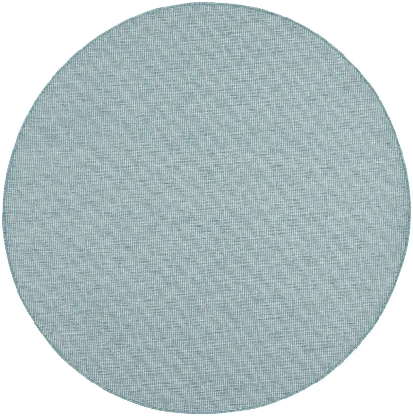 6' Aqua Round Power Loom Area Rug Photo 1