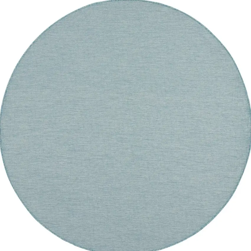 6' Aqua Round Power Loom Area Rug Photo 4