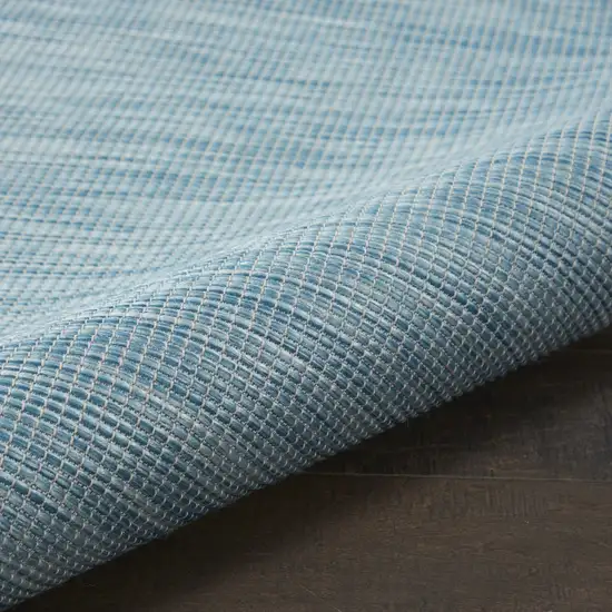 6' Aqua Round Power Loom Area Rug Photo 9