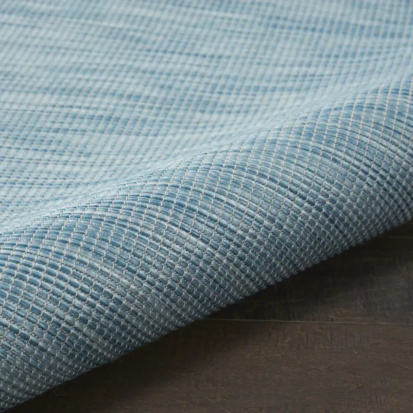 6' Aqua Round Power Loom Area Rug Photo 9