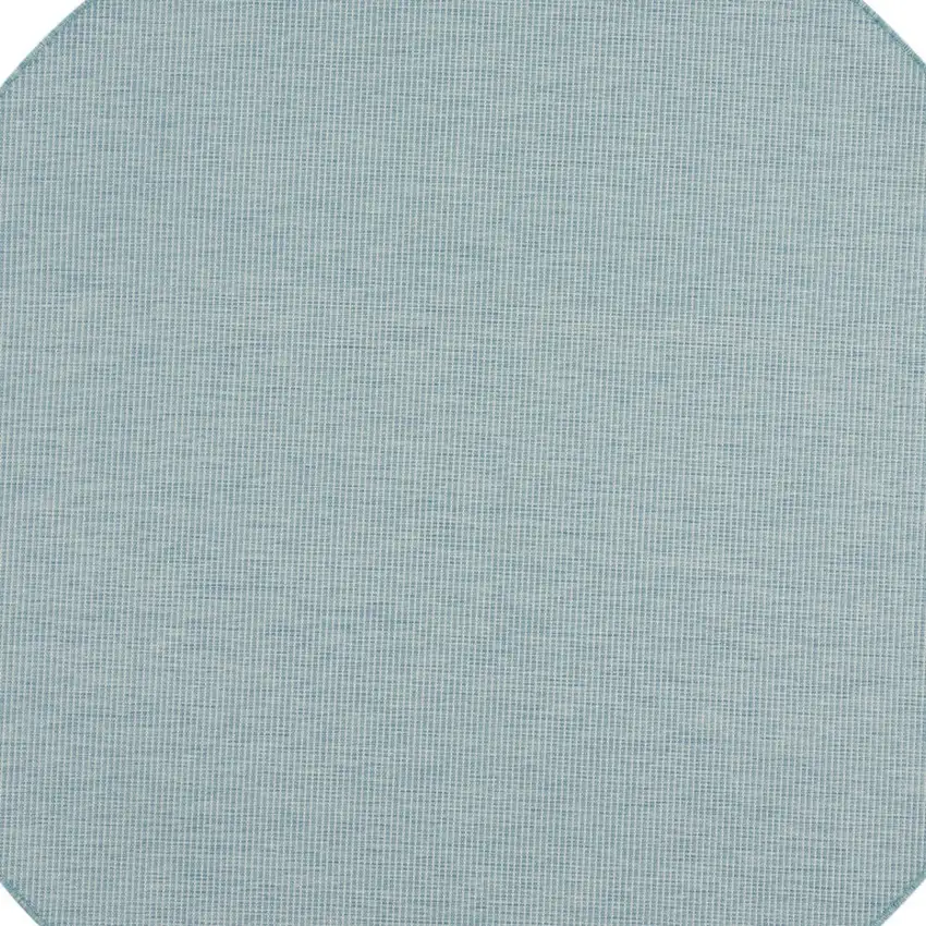 6' Aqua Round Power Loom Area Rug Photo 3
