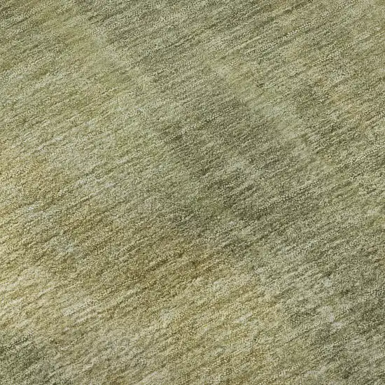 8' Artichoke Green And Copper Abstract Washable Round Rug With UV Protection Photo 8