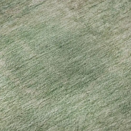 8' Artichoke Green And Eggplant Abstract Washable Round Rug With UV Protection Photo 8