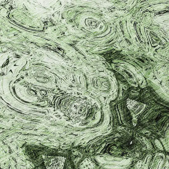 8' Artichoke Green And Emerald Round Abstract Washable Indoor Outdoor Area Rug Photo 7