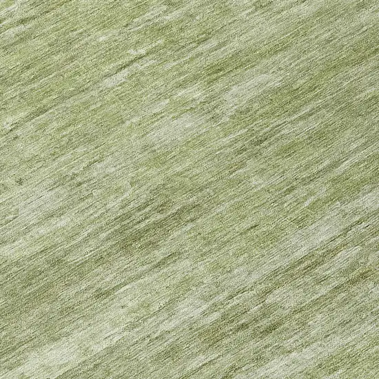 8' Artichoke Green And Fern Green Round Abstract Washable Indoor Outdoor Area Rug Photo 8