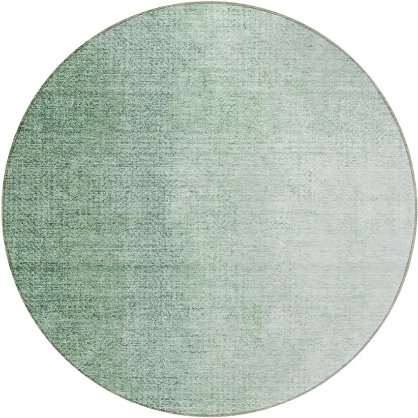 8' Artichoke Green And Fern Green Round Abstract Washable Indoor Outdoor Area Rug Photo 2