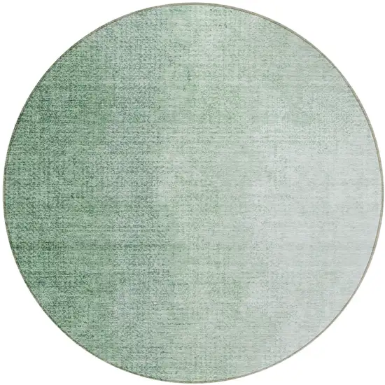 8' Artichoke Green And Fern Green Round Abstract Washable Indoor Outdoor Area Rug Photo 2