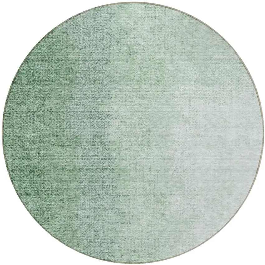 8' Artichoke Green And Fern Green Round Abstract Washable Indoor Outdoor Area Rug Photo 2