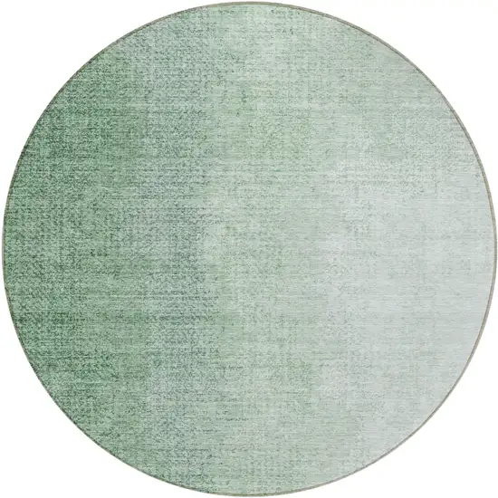 8' Artichoke Green And Fern Green Round Abstract Washable Indoor Outdoor Area Rug Photo 2