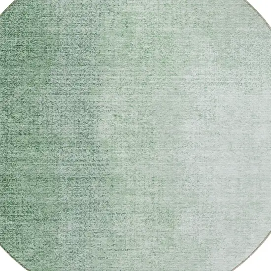 8' Artichoke Green And Fern Green Round Abstract Washable Indoor Outdoor Area Rug Photo 5