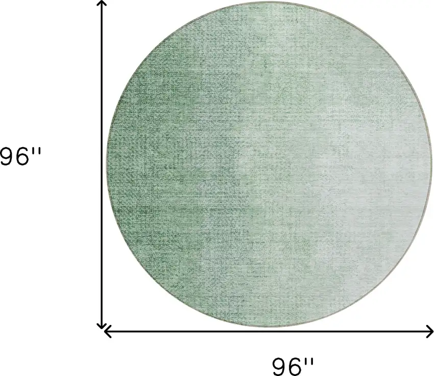 8' Artichoke Green And Fern Green Round Abstract Washable Indoor Outdoor Area Rug Photo 3