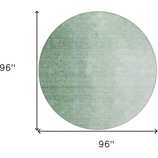 8' Artichoke Green And Fern Green Round Abstract Washable Indoor Outdoor Area Rug Photo 3