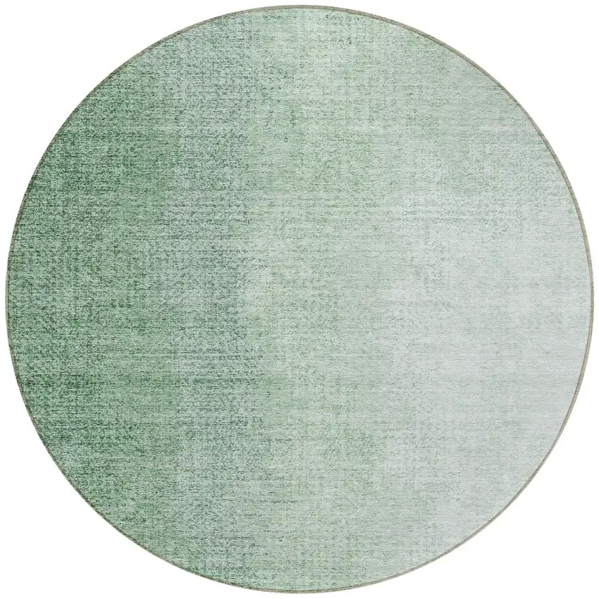 8' Artichoke Green And Fern Green Round Abstract Washable Indoor Outdoor Area Rug Photo 6