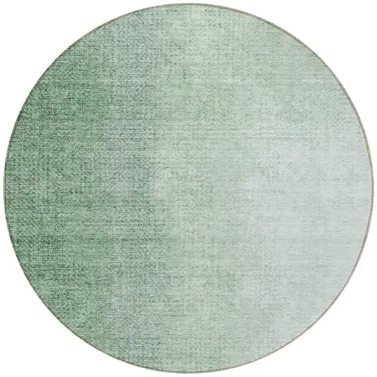 8' Artichoke Green And Fern Green Round Abstract Washable Indoor Outdoor Area Rug Photo 6