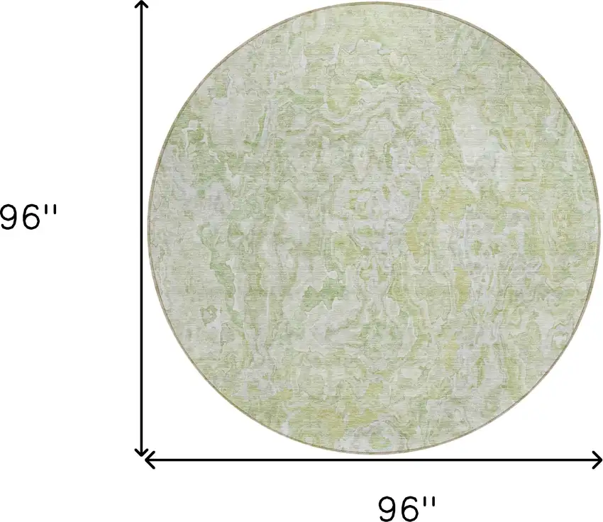 8' Artichoke Green And Fern Green Round Abstract Washable Indoor Outdoor Area Rug Photo 3