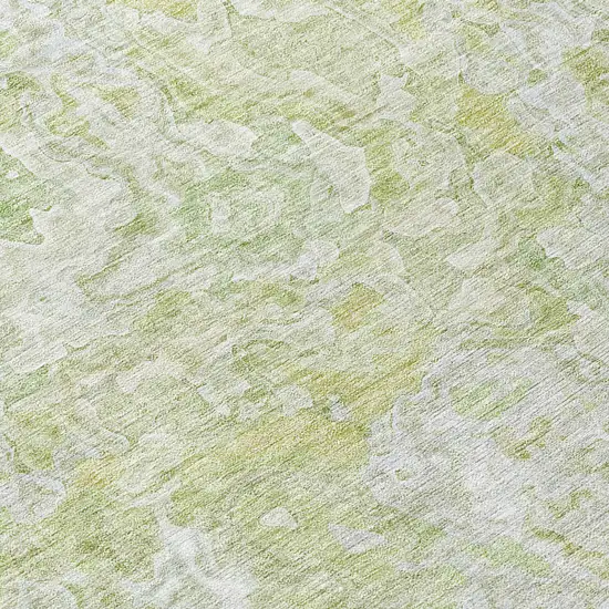 8' Artichoke Green And Fern Green Round Abstract Washable Indoor Outdoor Area Rug Photo 8