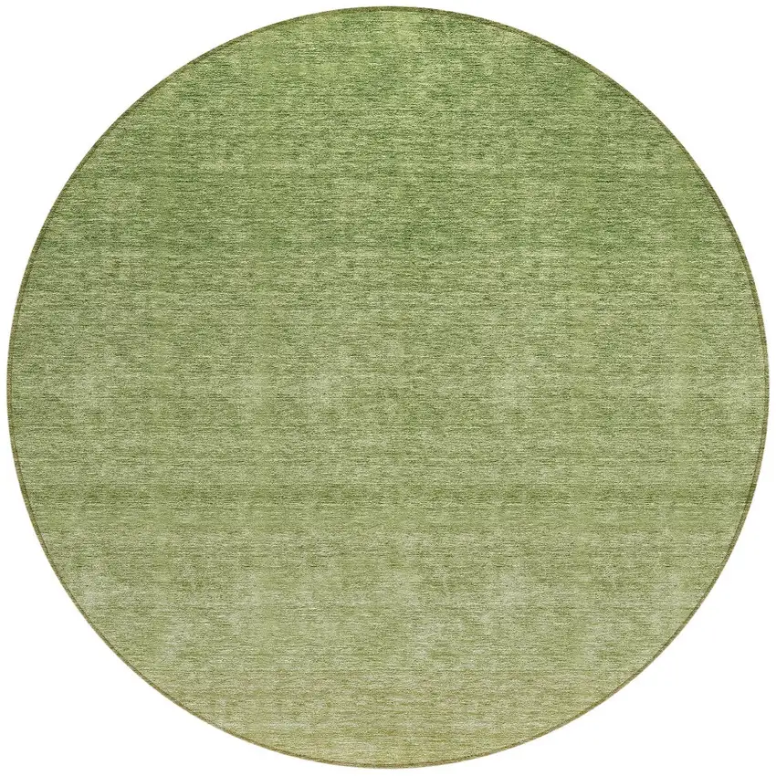 8' Artichoke Green And Fern Green Round Ombre Washable Indoor Outdoor Area Rug Photo 5