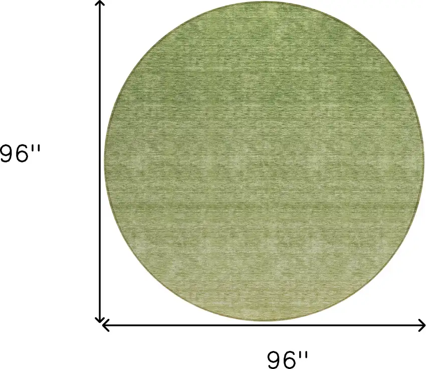 8' Artichoke Green And Fern Green Round Ombre Washable Indoor Outdoor Area Rug Photo 3