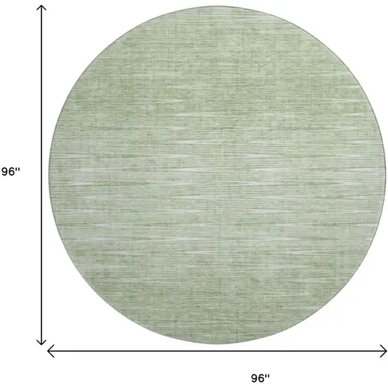 8' Artichoke Green And Gray Abstract Washable Round Rug With UV Protection Photo 3