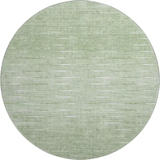 8' Artichoke Green And Gray Abstract Washable Round Rug With UV Protection Photo 1