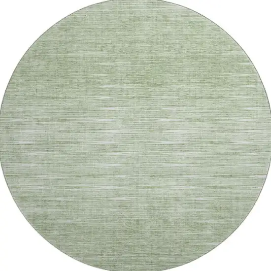 8' Artichoke Green And Gray Abstract Washable Round Rug With UV Protection Photo 4