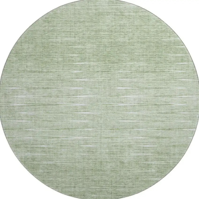 8' Artichoke Green And Gray Abstract Washable Round Rug With UV Protection Photo 4