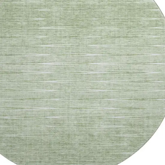 8' Artichoke Green And Gray Abstract Washable Round Rug With UV Protection Photo 3