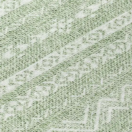 8' Artichoke Green And Green Round Southwestern Washable Indoor Outdoor Area Rug Photo 8