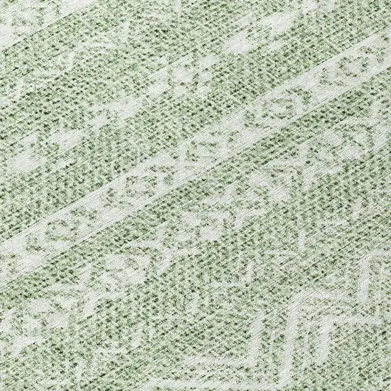 8' Artichoke Green And Green Round Southwestern Washable Indoor Outdoor Area Rug Photo 8