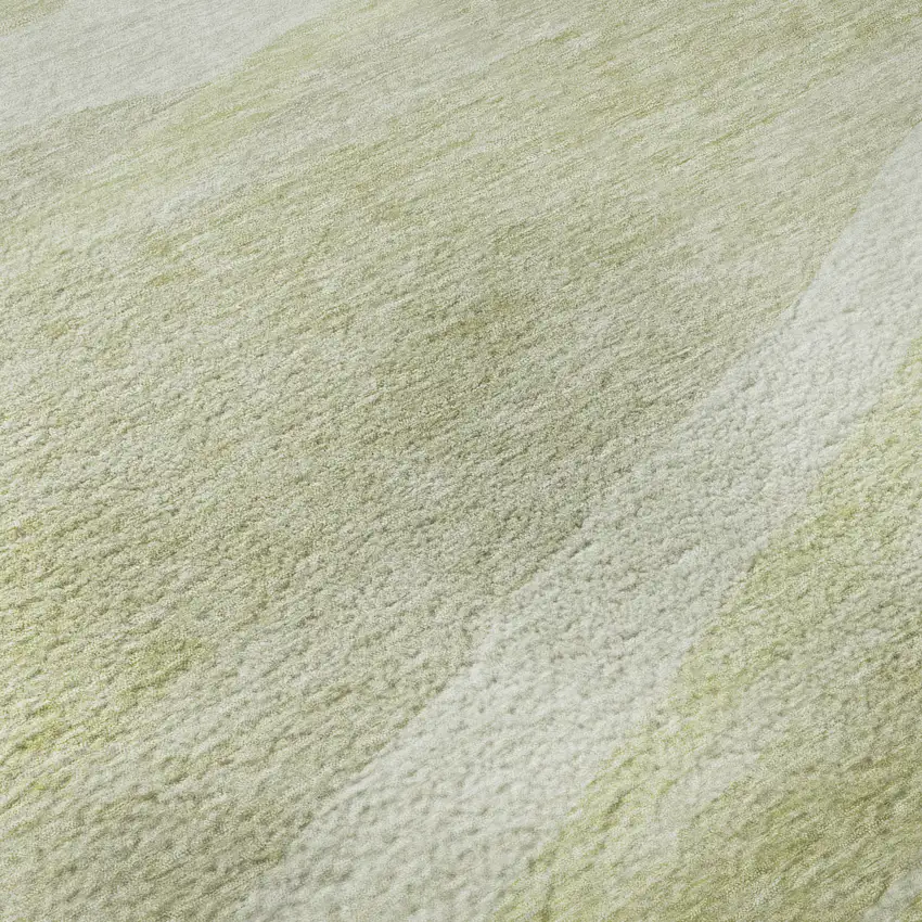 8' Artichoke Green And Ivory Abstract Washable Round Rug With UV Protection Photo 8