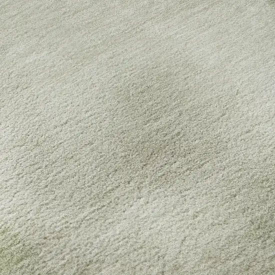 8' Artichoke Green And Ivory Geometric Washable Area Rug With UV Protection Photo 9