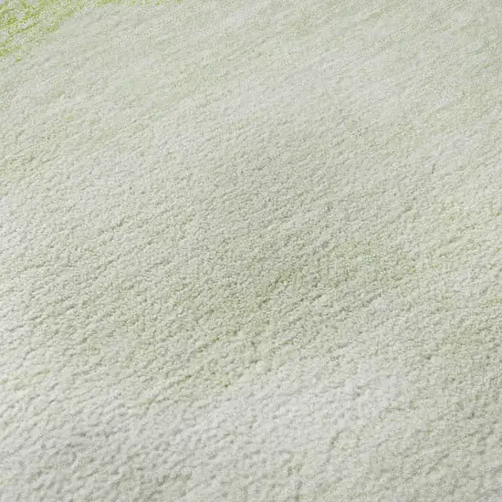 8' Artichoke Green And Ivory Geometric Washable Round Rug With UV Protection Photo 9