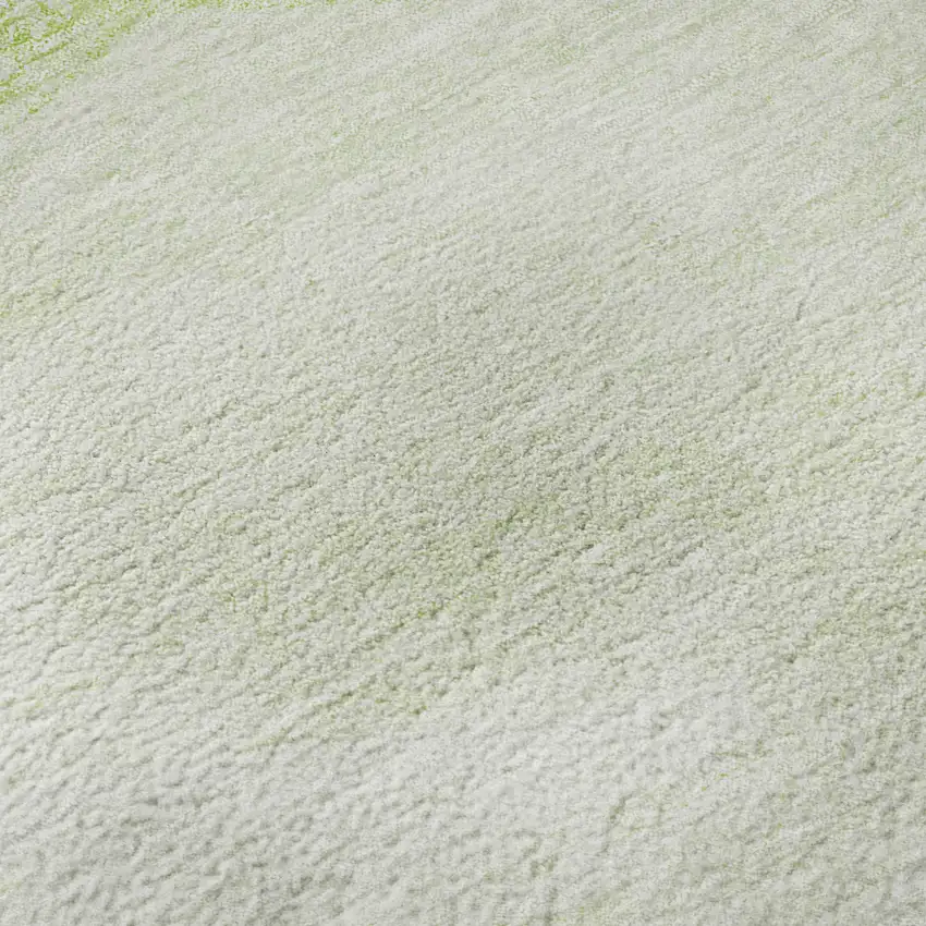 8' Artichoke Green And Ivory Geometric Washable Round Rug With UV Protection Photo 9