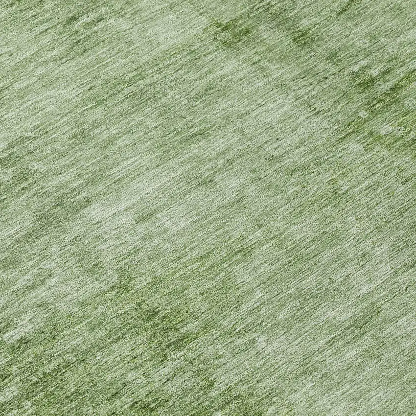 8' Artichoke Green And Ivory Round Abstract Washable Indoor Outdoor Area Rug Photo 9