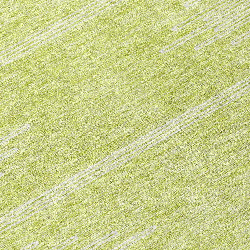 8' Artichoke Green And Ivory Round Abstract Washable Indoor Outdoor Area Rug Photo 9