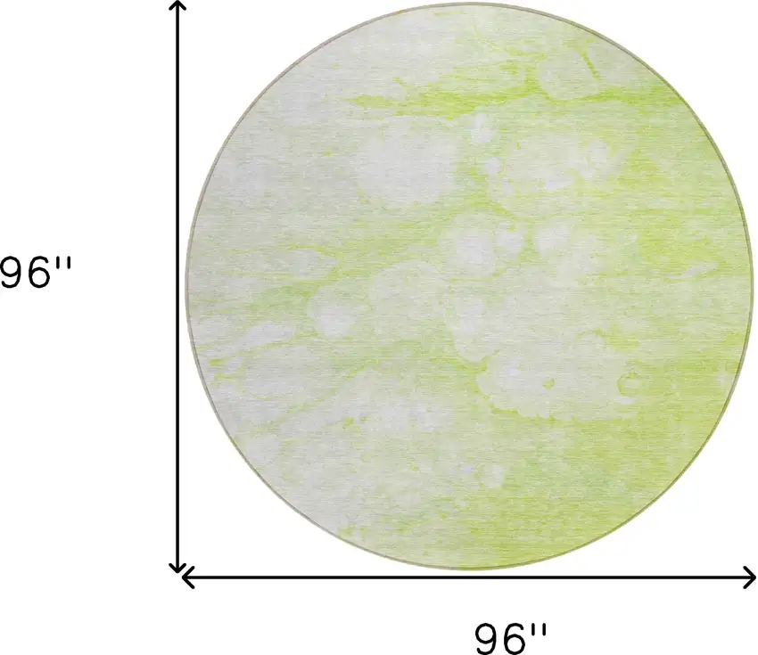 8' Artichoke Green And Ivory Round Abstract Washable Indoor Outdoor Area Rug Photo 8