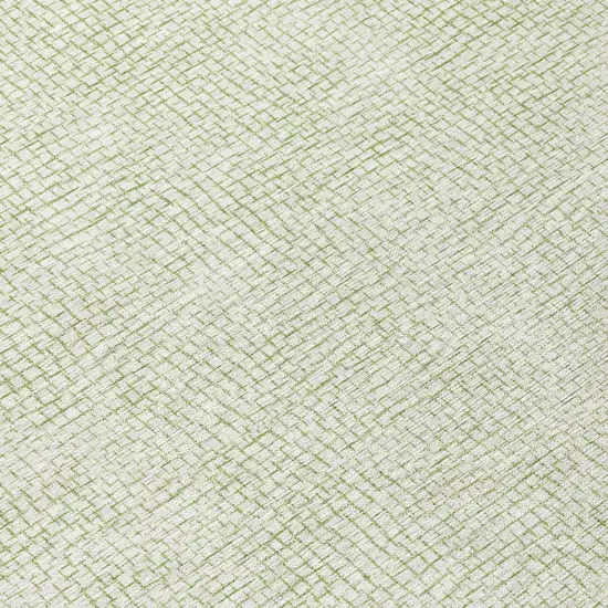 8' Artichoke Green And Ivory Round Geometric Washable Indoor Outdoor Area Rug Photo 8